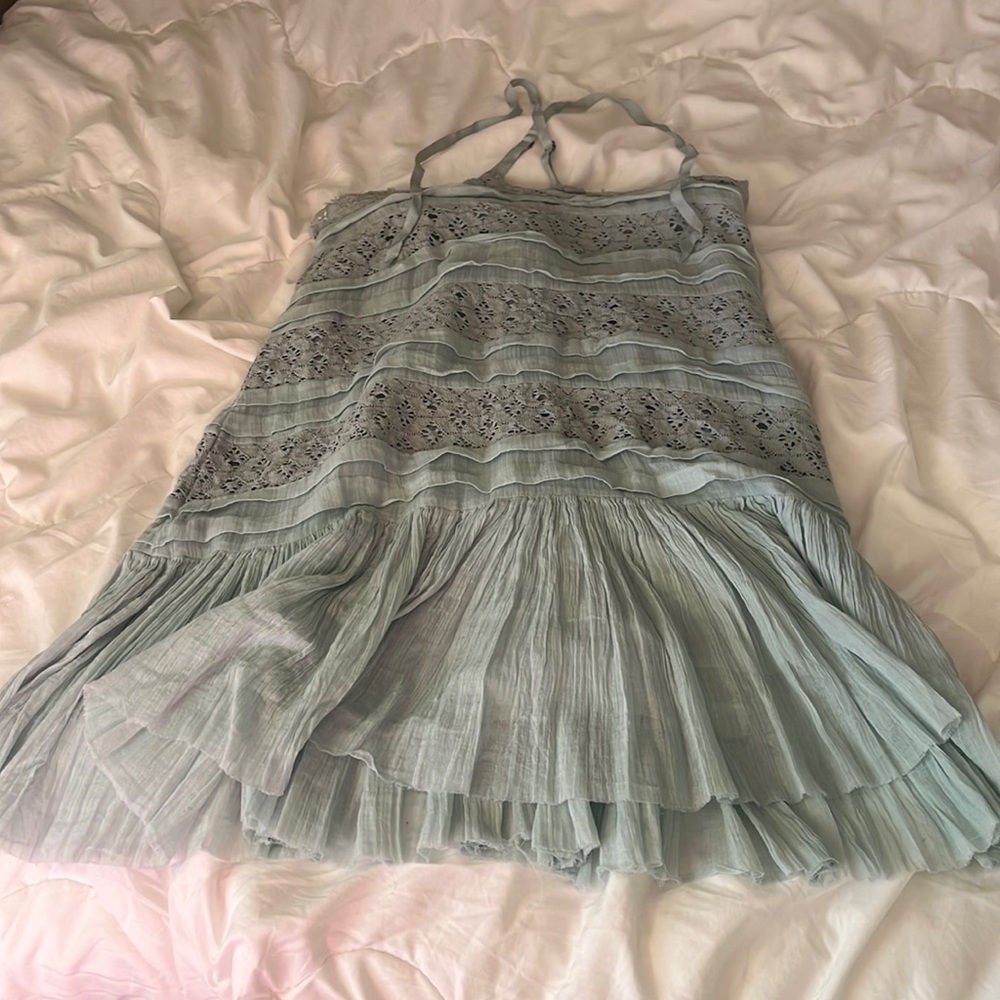 Free People Light Blue Lace Dress